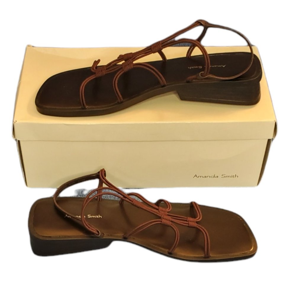 New Amanda Smith Gyro Brown Elastic Slip On Shoes SZ 8.5 M - Picture 6 of 12